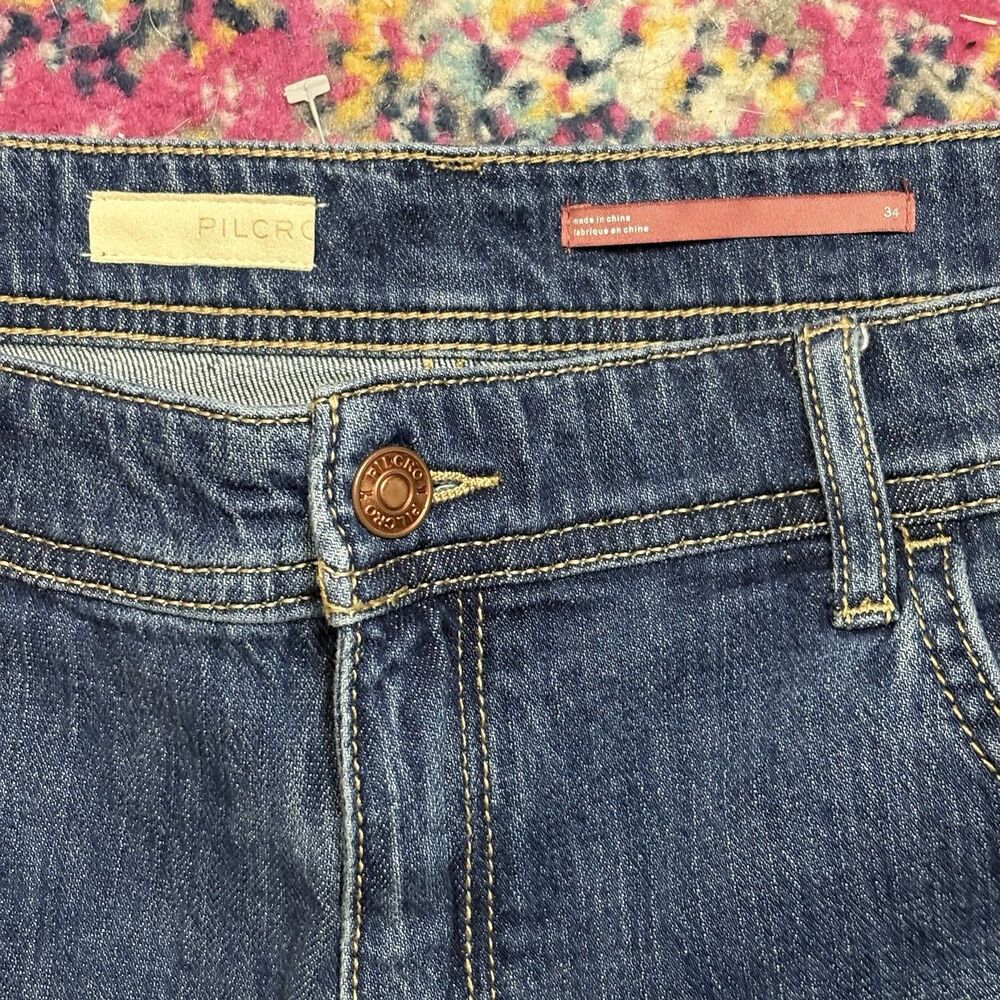 Anthropologie Pilcro Women’s Size 34 Summer  Zipper Blue Denim Shorts Classic - Picture 3 of 7
